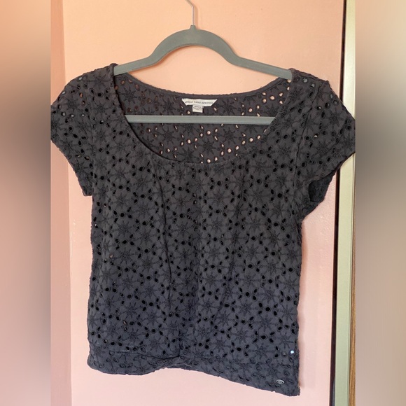 American Eagle Eyelet Twist Crop Shirt - Picture 2 of 8